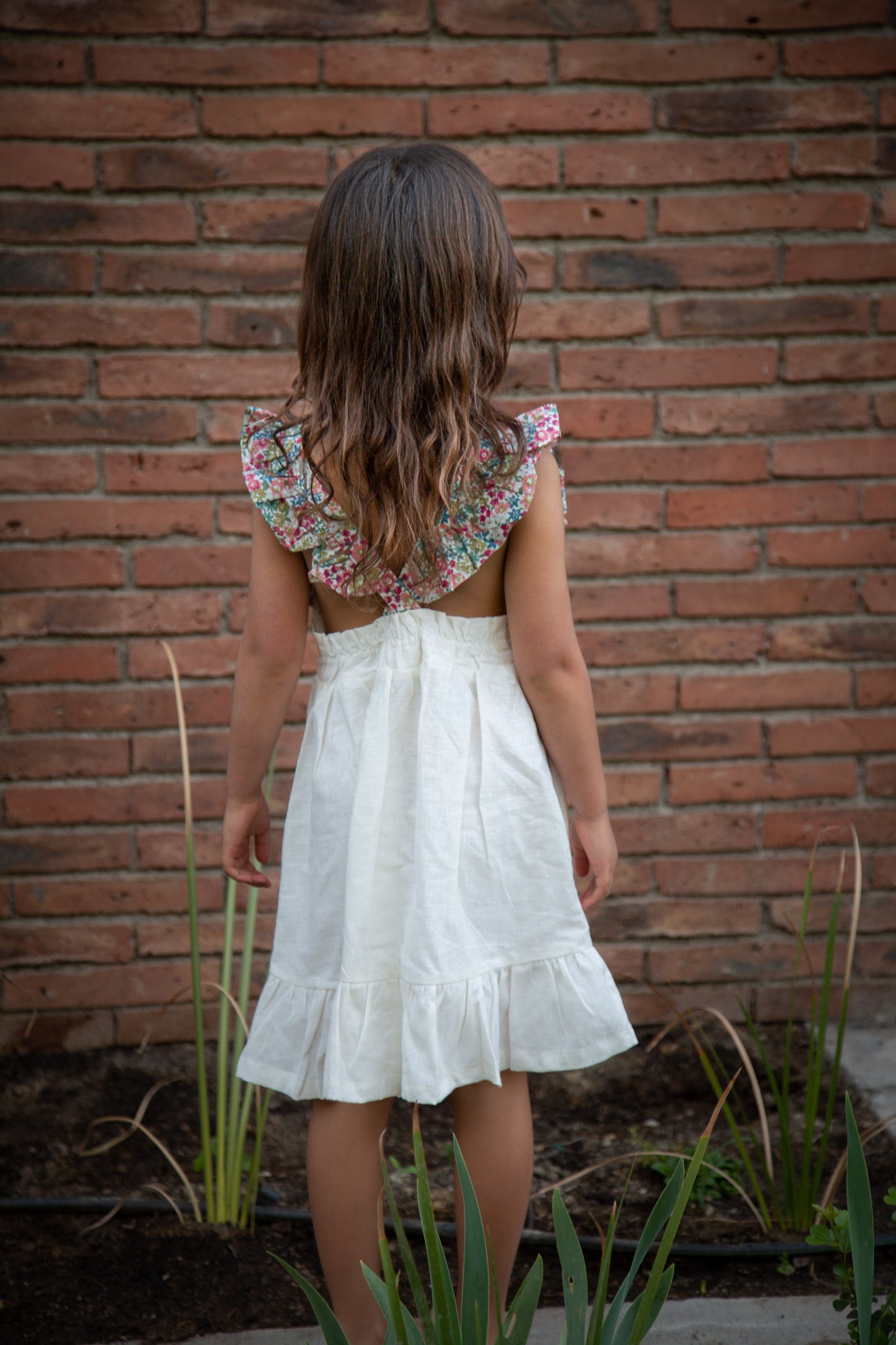 VESTIDO LINO CRUDO GARDENIA ROSA