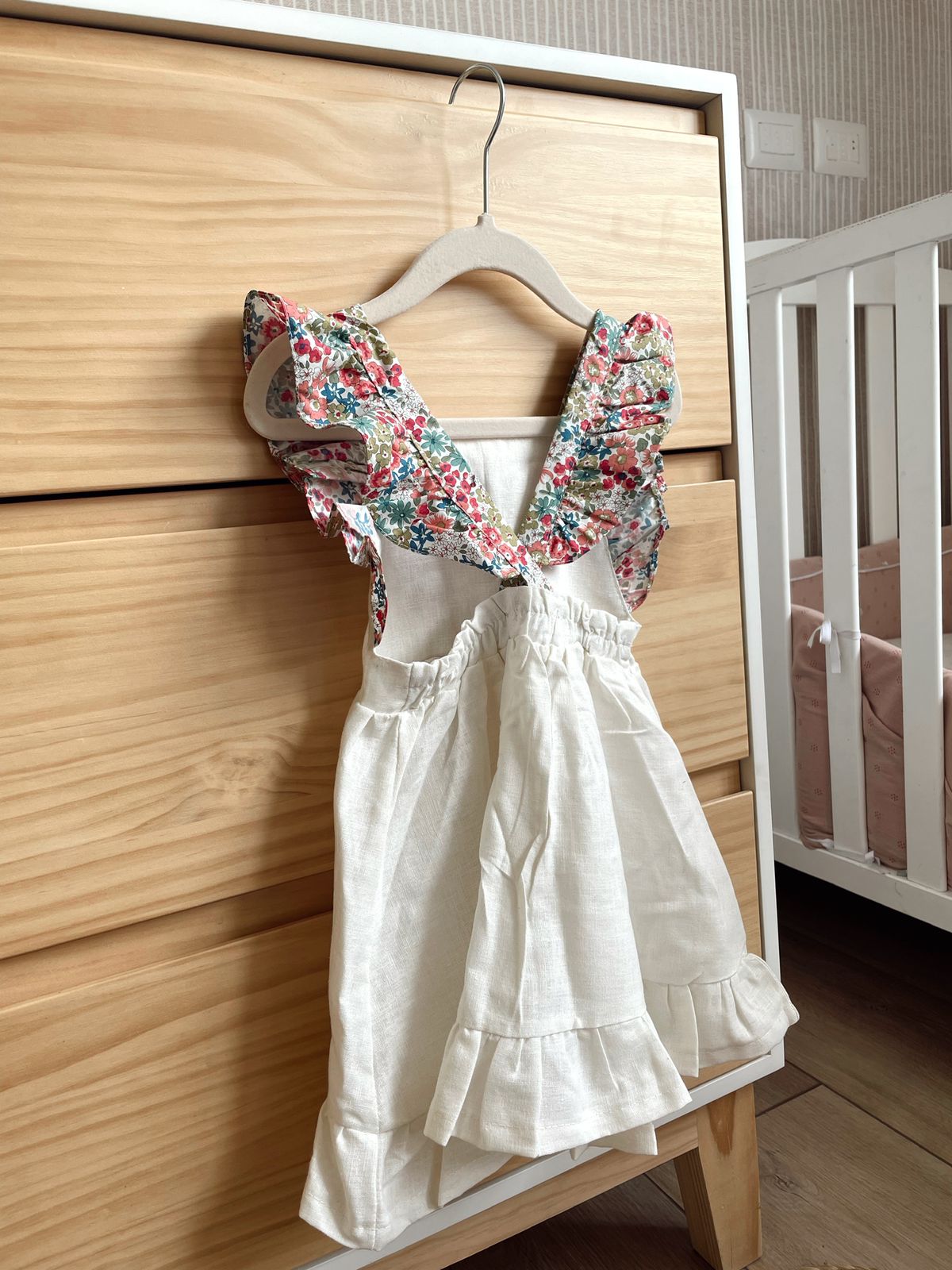 VESTIDO LINO CRUDO GARDENIA ROSA
