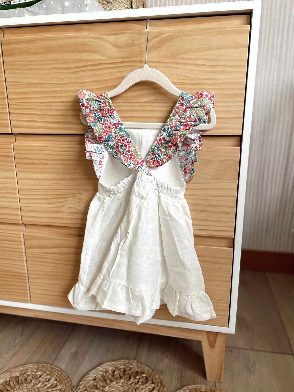 VESTIDO LINO CRUDO GARDENIA ROSA