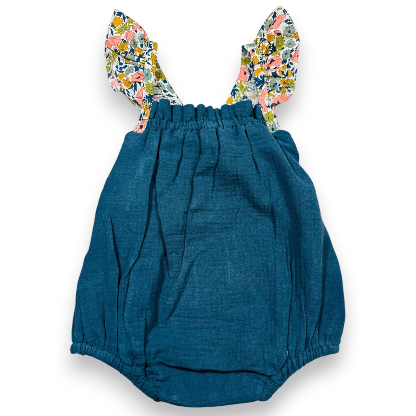 RANITA ELOISA AZUL CON VUELOS ESTAMPADO MENTA